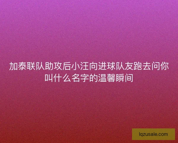 加泰联队助攻后小汪向进球队友跑去问你叫什么名字的温馨瞬间 加泰联队助攻后小汪向进球队友跑去问你叫什么名字的温馨瞬间
