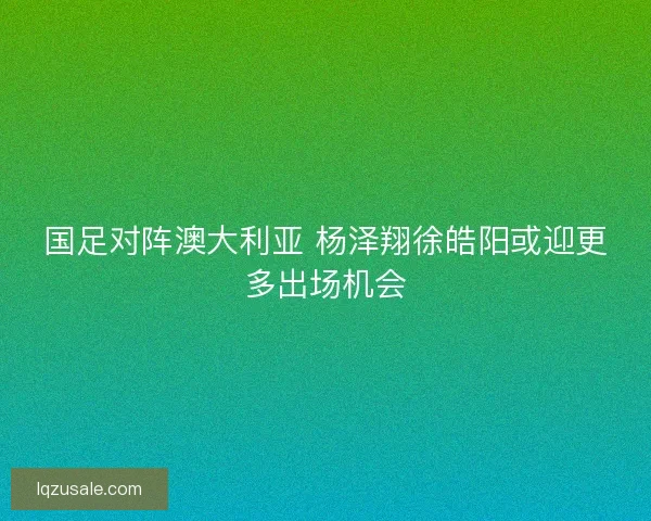 国足对阵澳大利亚 杨泽翔徐皓阳或迎更多出场机会