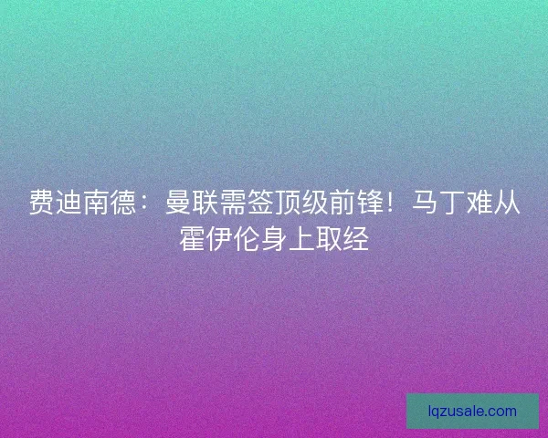 费迪南德：曼联需签顶级前锋！马丁难从霍伊伦身上取经